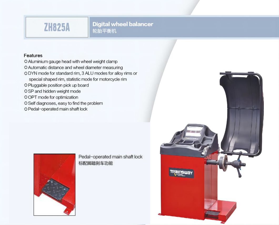 Garage Equipment Tire Machine Tire Balancer Zh825A Trainsway