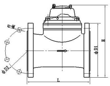 Flange Port Industrial Water Meter Positive Displacement DN50 Dry Dial
