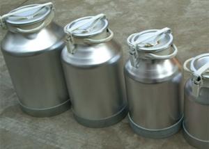 China High Rubber Sealing Aluminium Lockable Milk Cans With FDA Certificate wholesale