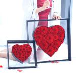 Wholesale Valentine Gifts preserved flower box logo preserved rose in acrylic
