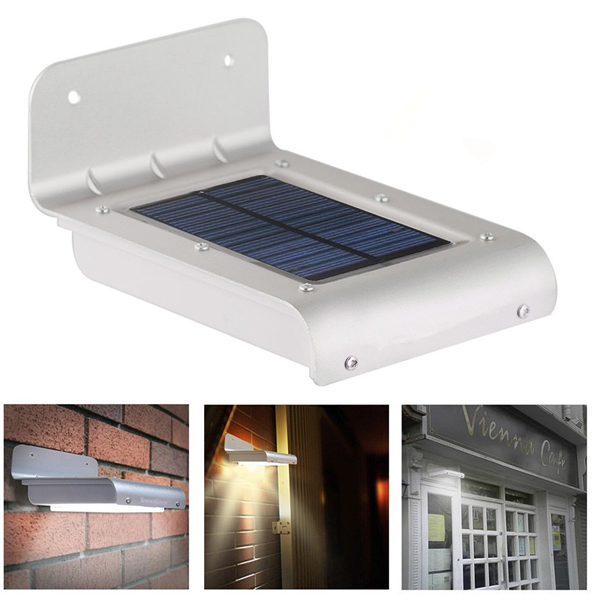 16 LED outdoor light waterproof solar powered led wall light with sensor