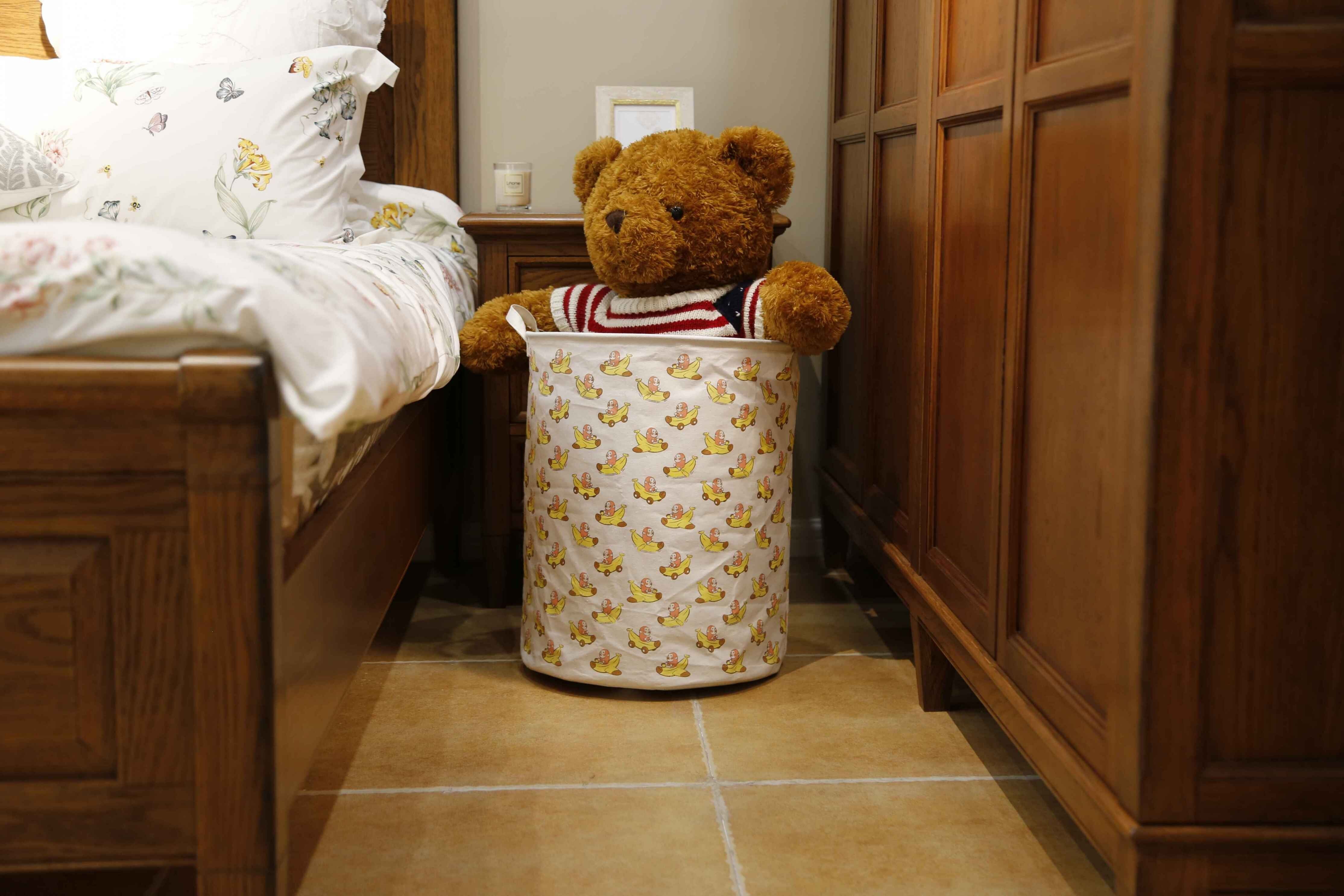 Foldable washing laundry basket clothes toy storage bag large box customizable colors monkey banana laundry facility