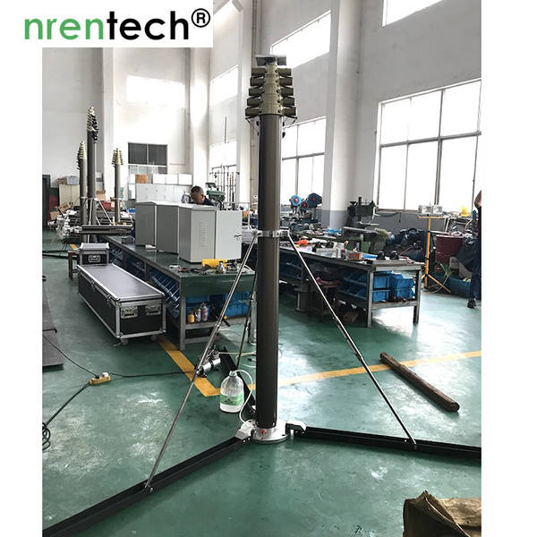 10m pneumatic telescopic mast-50kg payloads-aluminum telescopic mast, locking