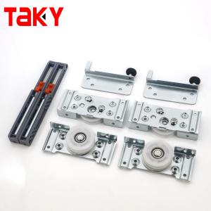 China Iron and Nylon Folding Door Roller Wheel Fittings for Sliding Wardrobe Doors 8.5cm*11cm wholesale