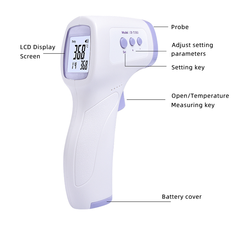 High Brightness Backlight Handheld Laser Thermometer 32 Sets Memory Reserve