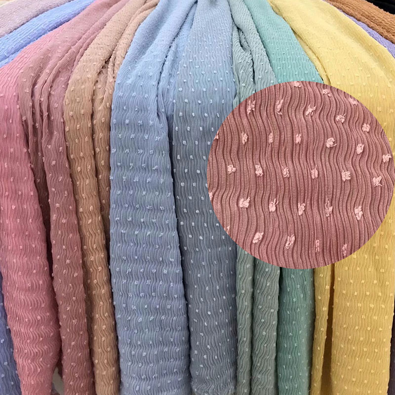Multi Color Stripe Crepe Jacquard Fabric 150-280gsm Polyester Apparel Fabric