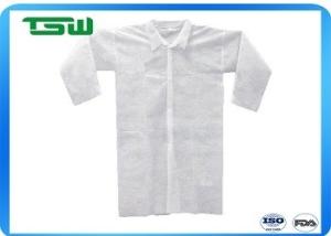 China White Blue 40gsm Disposable Laboratory Coats Without Pockets wholesale