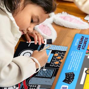 China PJ016 Children Painting Stencils Paper Rainbow DIY Scratch Art Painting Picture wholesale