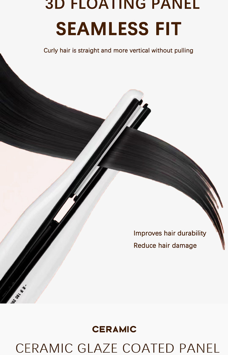 BM138 white portable titanium gold aluminum plate hair straightener hair efficiency