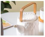 Ceramic Teapot Set Japanese Style Porcelain Tea Pot With Cup Saucer Metal Holder