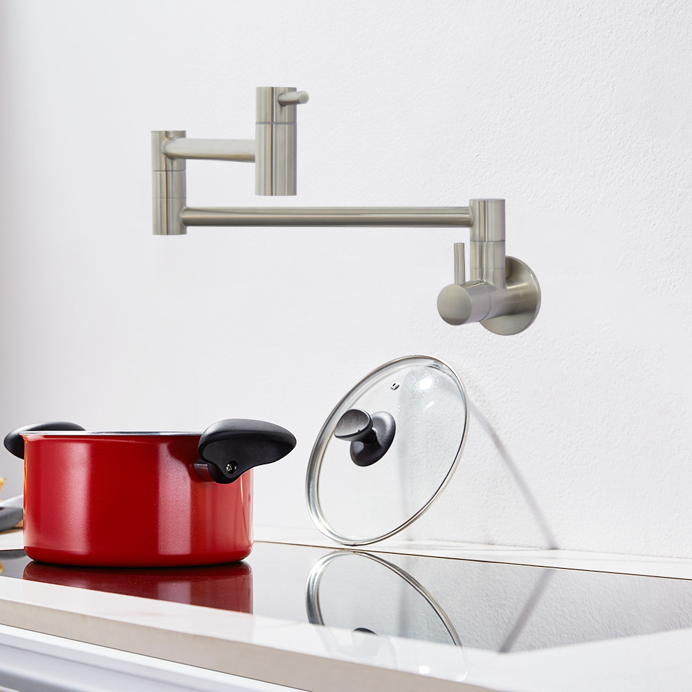 Stainless steel 304/316 Expandable Kitchen Pot Filler with 2 Ceramic Shut Off Cartridges