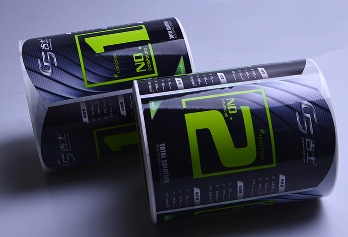 Custom self adhesive green flourescent print vinyl label sticker rolls