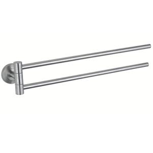 China Swivel Bathroom Towel Bars Multifunctional 2 Arm Wall Mounted Sus304 wholesale