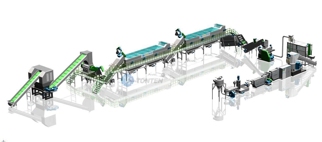 Scrap Plastic Bottle PET Plastic Washing Recycling Machinery Line