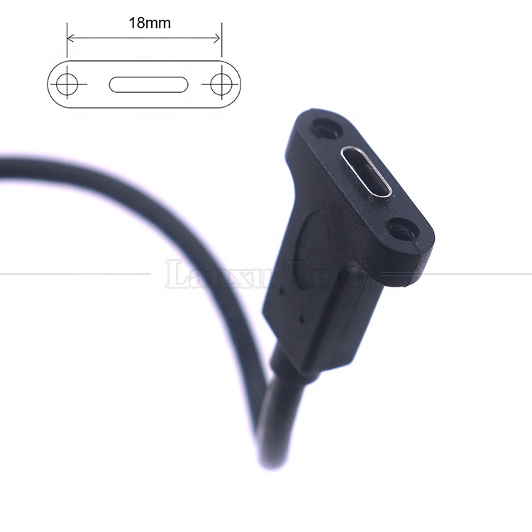 USB3.1 Gen2 10Gbps Screw Locking USB Type C Male to Female Panel Mount Extension Cable