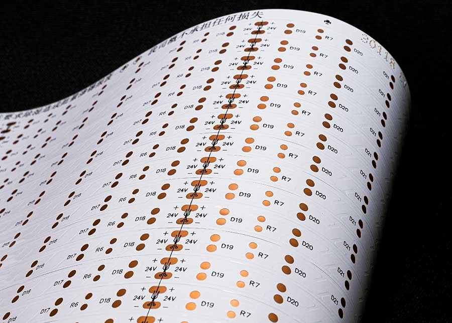 3528 LED Strip Flexible Circuit Board With 30 Light Beats 24V Double Sided Board FPCB