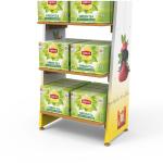 Customized Wooden Laminated Display Rack For Commercial Supermarkets Display Tea