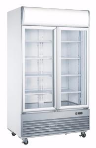 China 1038L No Frost Upright Diplay Freezer , Fan Cooling Glass Door Refrigerator wholesale
