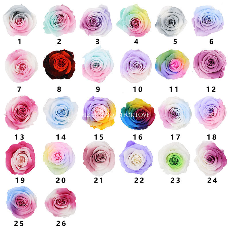 AAA Grade 100 Colors 4-5cm Real Touch Eternal Roses For Party Wedding Decoration