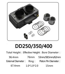 China DD250/300/400 big displacement double mototcycle cylinder kti wholesale