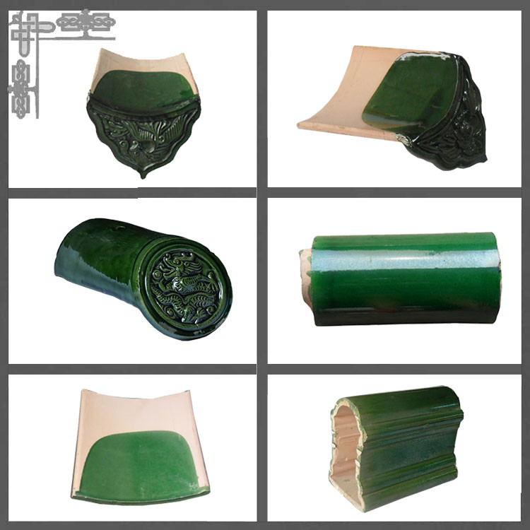 Garden Pavilion Traditional Chinese Ceramic Roof Tiles 1900N Long Durability
