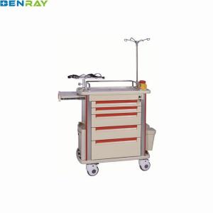 China ABS Hospital Emergency Trolley With Four Aluminum Columns wholesale