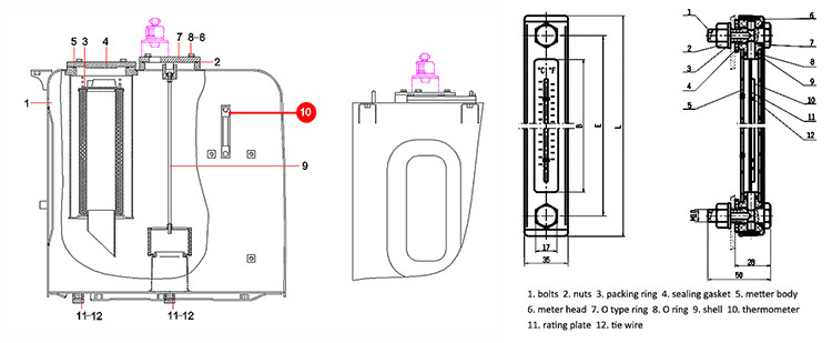 A250100000174 0.15MPa Hydraulic Tank Oil Level Indicator With Thermometer