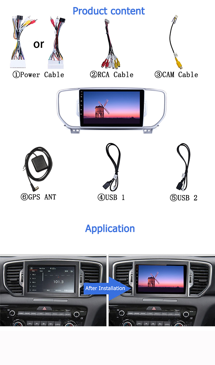 Android 9 Car Radio Mp5 Player KX5 Sportage 2018-2020 GPS Navigation