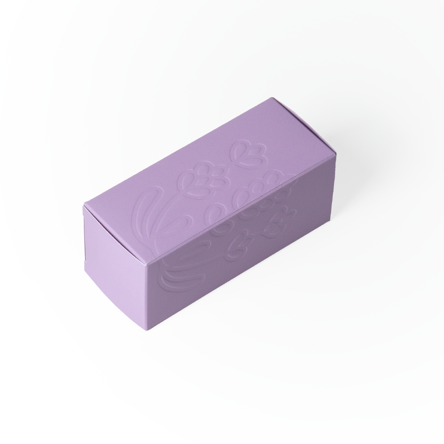 Customized Square Paperboard Anto Tuck End Bottom Box For Eyelas Packaging Purple Color