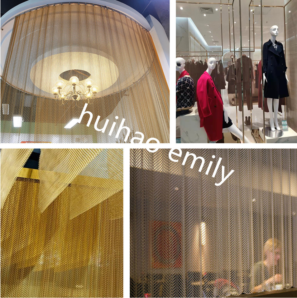 6x6mm Aperture Decorative Metal Mesh Curtain For Fireplace Screen