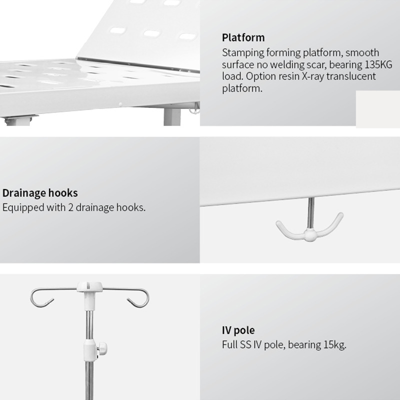 Economic Single Function Adjustable Medical Clinic Furniture Metal Folding Manual Patient Hospital Bed Manufacturers