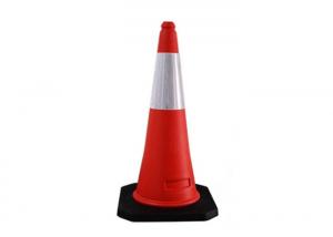 China 28 Inch Red Body Black Base PE Traffic Safety Cone wholesale
