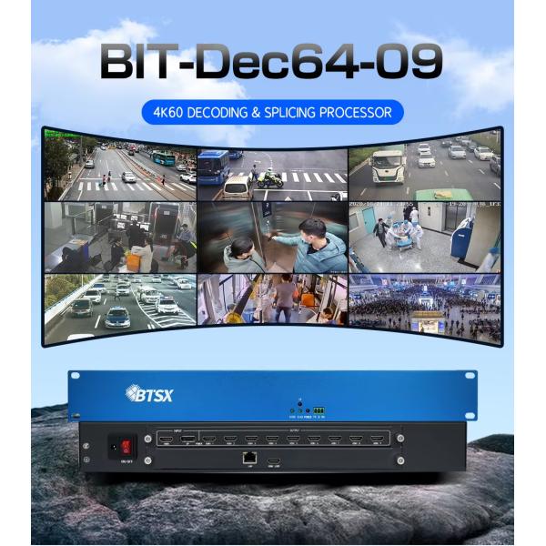 4K60 Video Wall Processor 9 HDMI Output 64-Channel Decoding