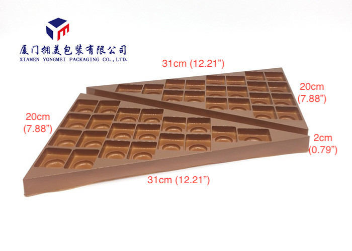 Chocolate Rigid Plastic Vacuumform Tray Triangle Shape Not Easy To Become Brittle
