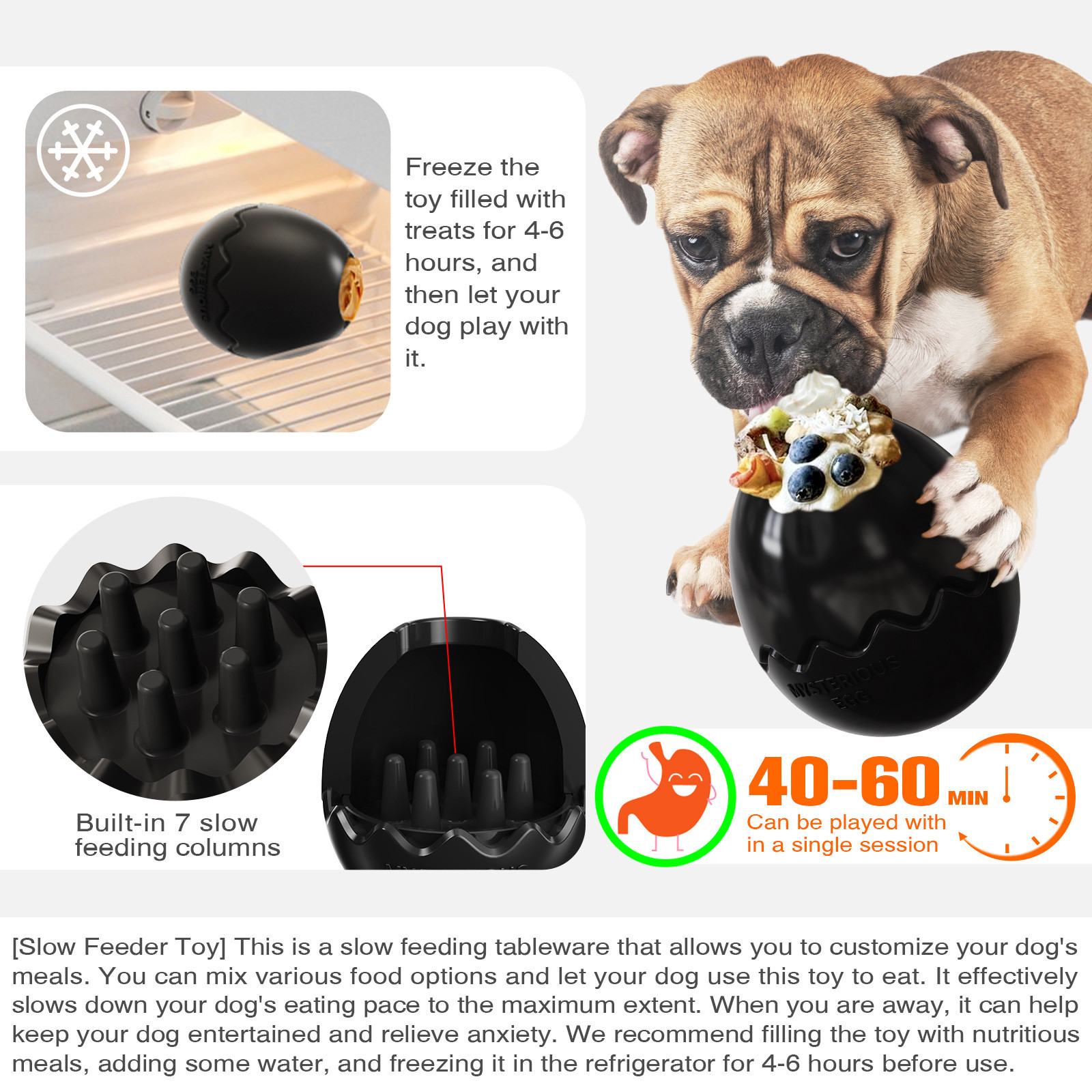 Stuffed Dog Top Slow Food Pet Tough Chew Toys