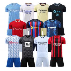 China Embroidered Custom Jersey Football Set Multiscene Anti Pilling on sale