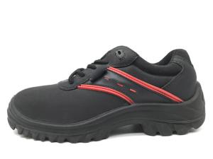 China Raw Eyelet Black Non Slip Safety Shoes , Steel Toe Cap Work Shoes For Construction wholesale