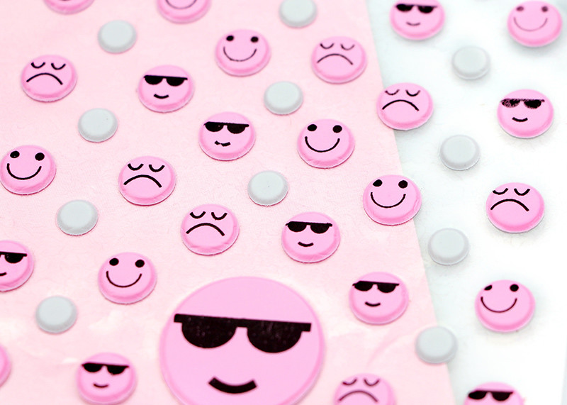 Happy face 3D embossing puffy sticker kids sticker printing for promotional gifts