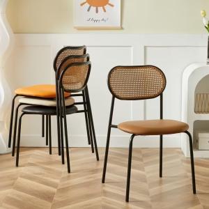 China OEM ODM Nordic Cane Dining Chair Black Rattan Dining Room Chairs wholesale