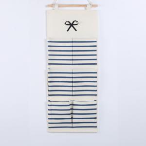 China Puting hanging storage bag pockets organizer door wall chest holder customized red blue stripe wholesale