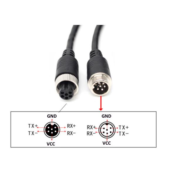 6-Pin Din Jack Extension Cable Male To Female For IP Camera