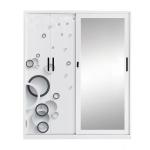 Vertical Sliding Four Doors Metal Clothes Closet Steel Bedroom Wardrobe
