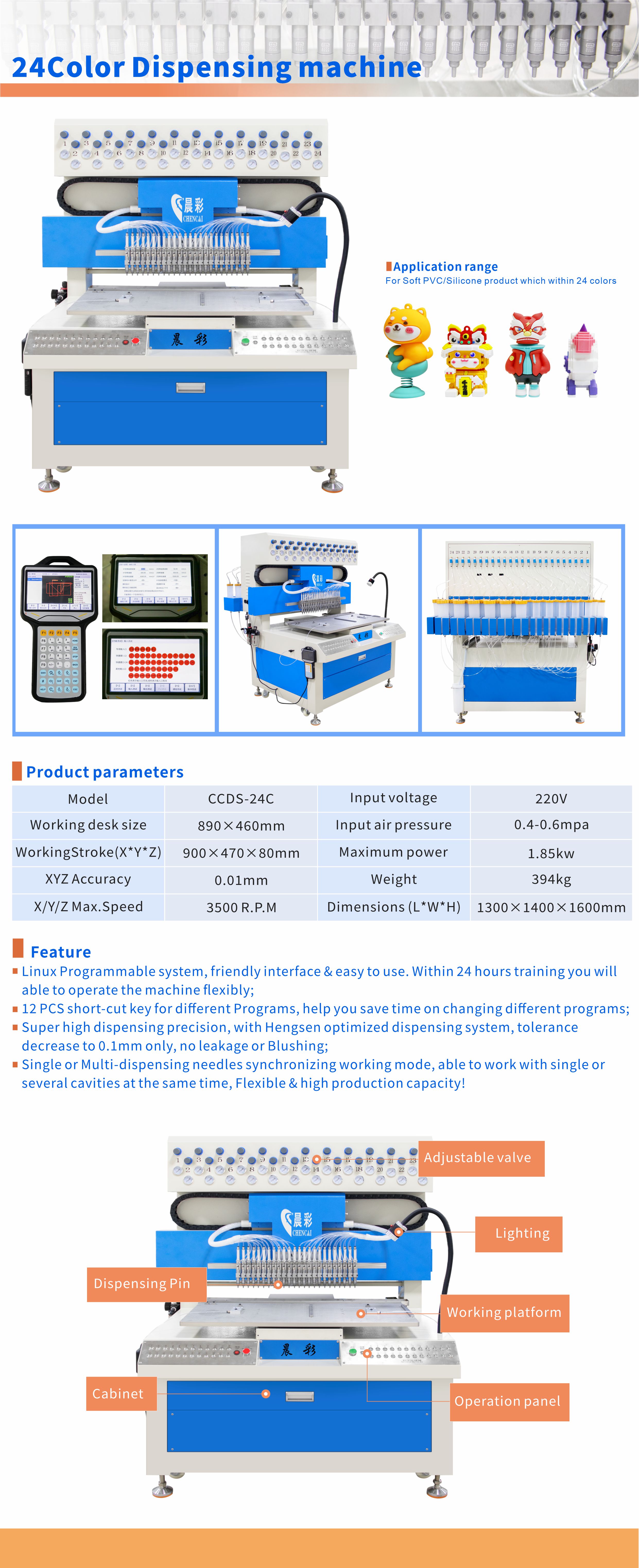 Label PVC Dispensing Machine For Garment Shops Silicone Products Making Machine