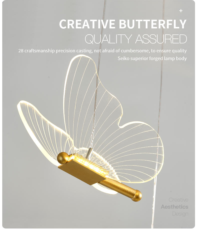 Pendant Chandelier For Ladder Revolving Staircase Butterfly Lighting（WH-NC-83)