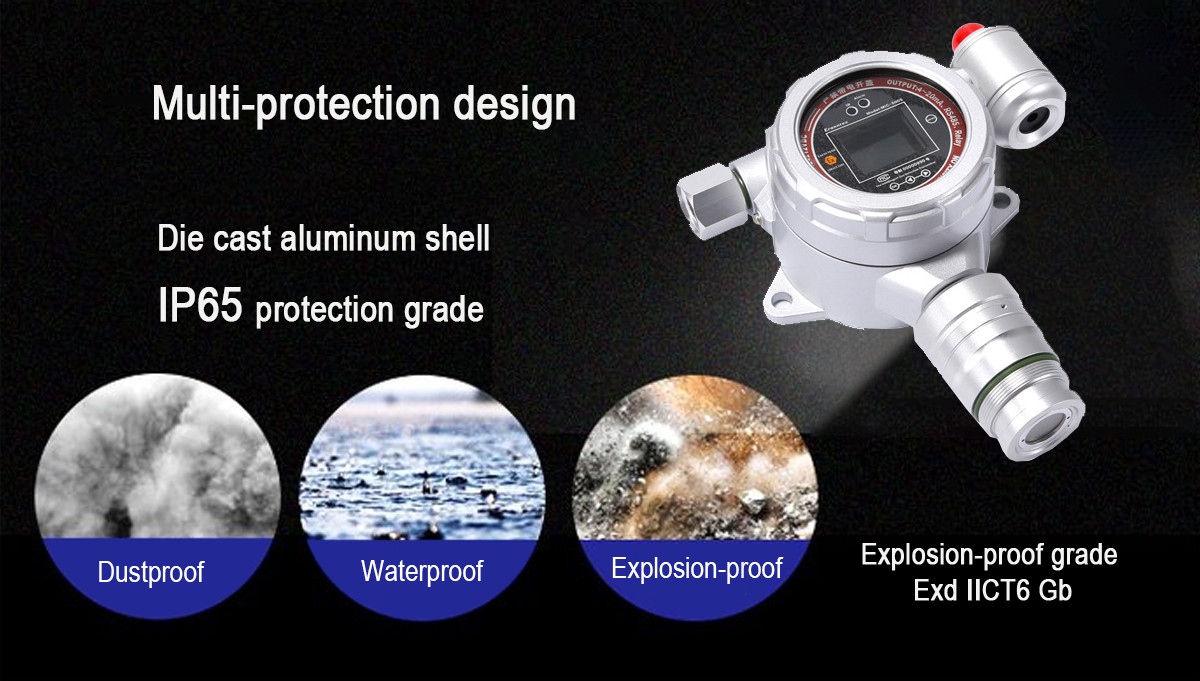0-200Mg/L Ozone O3 Gas Detector Alarm MIC500S Outdoor / Indoor Ultraviolet Sensor