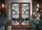 Colourful Decorative Door Glass , Clear Solid Glass Zinc / Patina / Nickel