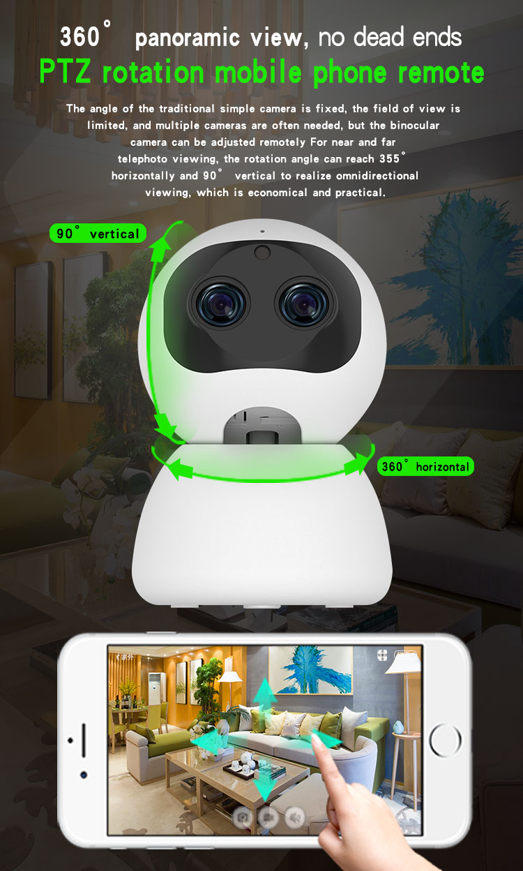 Glomarket 2K Ultra-clear Motion Detection Smart Indoor Pan/Tilt Home Wifi Smart Home Camera Security Wireless Camera