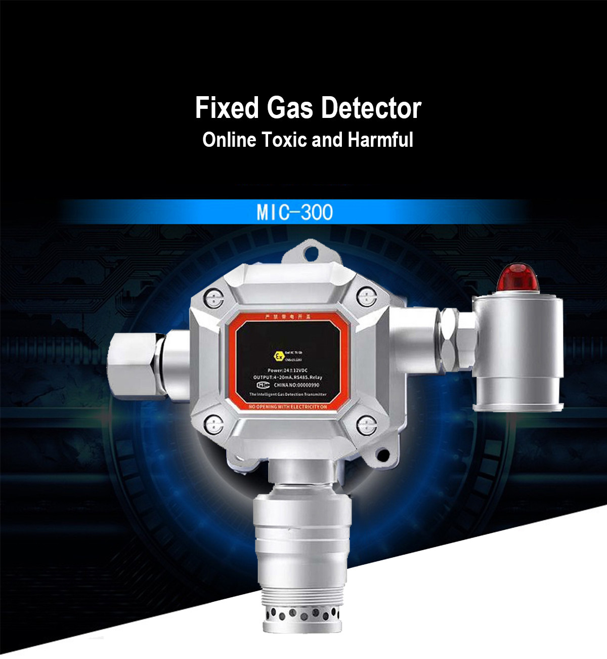 Mic300 Fixed Gas Detector Outdoor Indoor 0-100ppm Industrial Toxic And Harmful O3