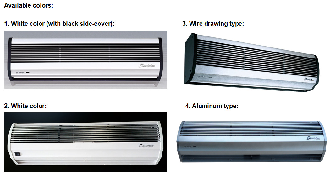Remote Controlling Aluminum Silver Compact Air Curtains For Door 9-11m/s