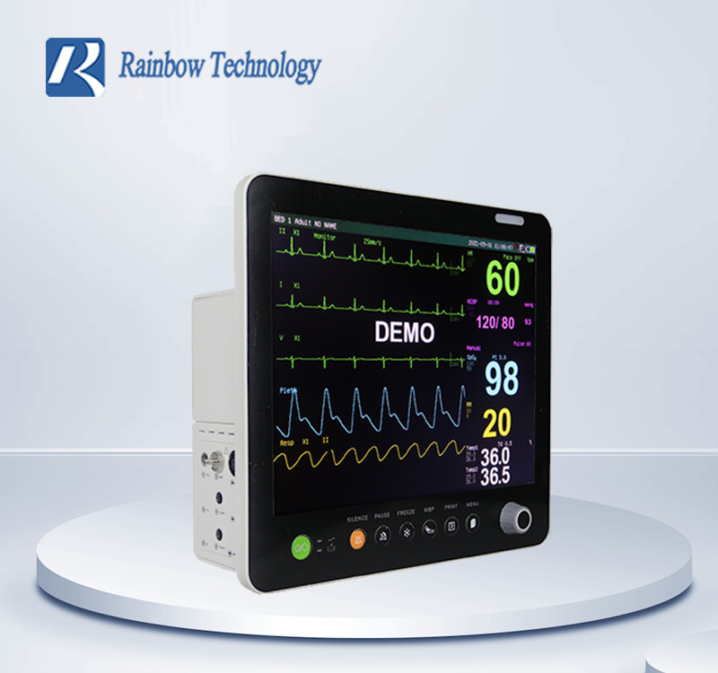 Color TFT LCD Portable Multiparameter Monitor 15 Inch Patient Vital Signs Monitor